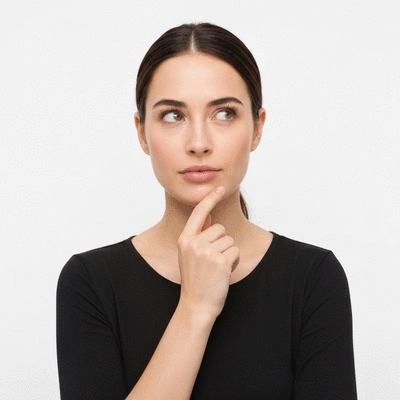 Person thoughtfully considering food choices while fasting