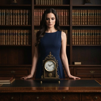 Person looking at a clock with food items representing time-restricted feeding and circadian rhythm