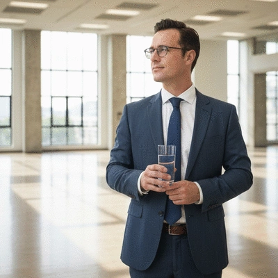 Person holding a glass of water and an electrolyte supplement packet, symbolizing hydration and electrolyte balance during fasting