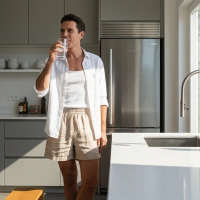 Person enjoying a balanced meal after a fasting period, showing vitality and health, no text, no words, no typography