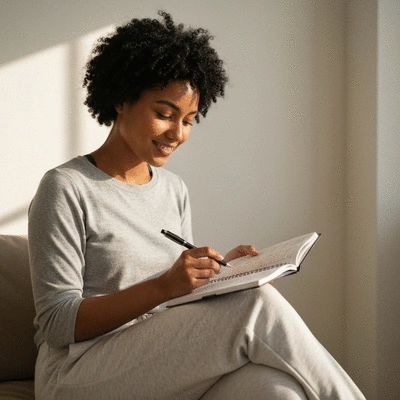 Woman holding a calendar, planning fasting schedule based on hormonal cycle